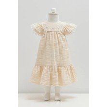 Caramell Smile Müslin Elbise - Bej - 92-98 cm Bej