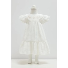 Caramell Smile Müslin Elbise - Ekru - 80-86 cm Ekru
