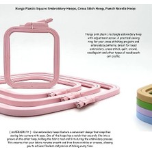 Ecosell Pembe Orta (No:3) Plastik Kare Nakış Kasnağı, Çapraz Dikiş Çemberleri, Zımba Iğne Halkası, Kendin Yap El Işi Dikiş, Abs Plastik Nakış Çemberleri
