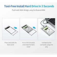 Ecosell 2.5 Inç Sata Harddisk Saklama Kutusu, Şeffaf Pleksi Kasa, Tak Çalıştır 2.5'' Uyumlu Harddisk Saklama Kutusu, Disk Koruma Kutu