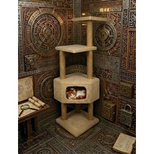 Turkuaz Tırmalama Tr969 Corner Kedi Katlı Tırmalama Kedi Oyun Evi