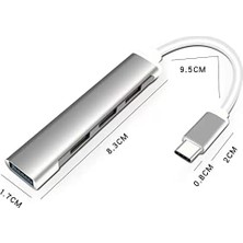 Ecosell Type-C To USB Hub 4 Port Çoklayıcı Ile Uyumlu Çoğaltıcı Adaptör