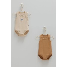Caramell Basıc Kaşkorse Kolsuz Ikili Body - Bej - 56-62 cm Bej