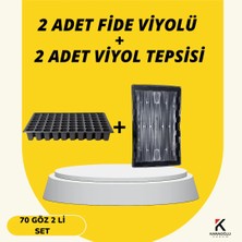 Karaoğlu Vakum Ambalaj 2 Adet Fide Viyolü + 2 Adet Viyol Tepsisi Set Fidelik Fide Yetiştirme Seti Seçimli