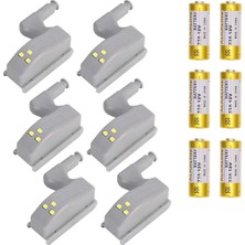 Ecosell Dolap Içi Aydınlatma Menteşe Led, Piller Dahildir, Işık, Dolap Ev Mutfak Oturma Odası Için Dolap Işığı, Menteşeye Takılan (6 Adet)