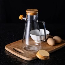 Ecosell 900 ml 2 Adet Borosilikat Cam Yağdanlık,termisil Dayanıklı Yağlık ve Sirkelik,zeytin Yağı,limon Suyu ve Sirke Için Yağ Şişesi (2 Adet)