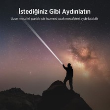 Ecosell Bix Flashlight BX5141FL 30W Led, Max. 1450 Lümen Parlaklık ve 690 Metreye Kadar Menzilli 2200MAH Şarj Edilebilir LED Bildirimli Kompakt El Feneri