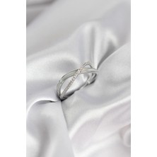 Eco Lounge Zirkon Taşlı Sarmal Sedefli Gümüş Renk Kadın Yüzük