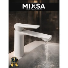 Mixsa Oscar Serisi Premium Beyaz Banyo Lavabo Bataryası - Modern Tasarım Lüks Banyo Musluğu