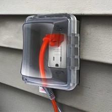 Ecosell MM510C Tek Katlı Yatay/dikey Hava Koşullarına Dayanıklı Priz Kapağı, 9,5 cm Derin, Şeffaf