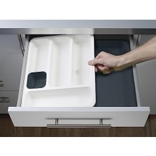 Ecosell 85042 Drawerstore Genişleyen Çatal Bıçak Düzenleyici, Koyu Gri