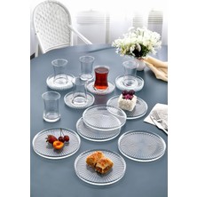 Modern 18 Parça Çay Seti Takımı, Pasta Tabağı ve Çay Bardağıyla Şık Kullanım