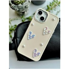 Ecosell 13-14 ve 15 Uyumlu 3D Taş Kalp Oyuncak Tasarımlı Esnek Silikon Kılıf - Kremtaşkalp