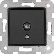 Ecosell Gece Siyahı Uydu Priz F Konnektörlü Sonlu Mekanizma ve Kapak