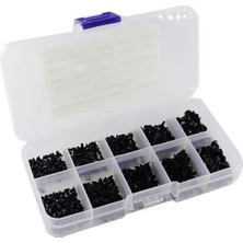 Parcbeny 500 Adet Mini Km Vida Seti M2/M2,5/M3MM Siyah Yıldız Kafa 50 Şer Adet 10 Çeşit Şeffaf Çantada Bilgisayar Notebooktamir Vida Seti