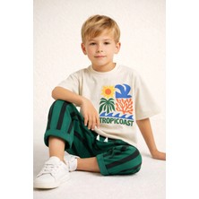 Zekalya Premium Urban Mini Tropical Oversize Erkek Çocuk Eşofman Takımı %100 Pamuk
