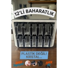 Kristal 12'li Kendinden Yapışkanlı Baharatlık Takımı, Duvara Monte