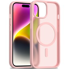 Fuchsia iPhone 15 Jota Magneticsafe Kapak - Pudra