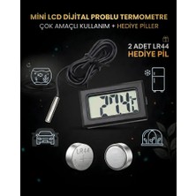 Gucso Mini Dijital Sıcaklık Ölçer Problu Termometre – Akvaryum, Araç Içi, Sera ve Dolap Için