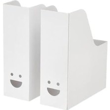 Ecosell Kolix Dergi Dosyası Seti Karton Klasör Gülen Yüz Beyaz 15 Adet