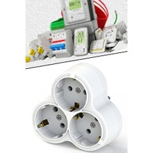 Ecosell 101-03P Papatya Kablosuz 3'lü Topraklı Üçlü Priz Çoğaltıcı Beyaz 1410