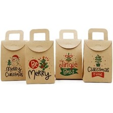 Ecosell 10X15 ve Yılbaşı Temalı Hediye Kutusu Seti (4 Adet) – 10X15 Cm, Çift Taraflı Baskılı | M4