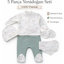 Bubbless Organik Pamuk 5 Parça Yenidoğan Hastane Çıkışı Seti