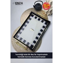 Modern Çay Kahve ve Kahvaltılık Sunum Tepsisi 48X29 cm