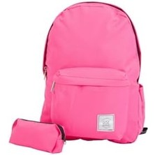 Ecosell Hsr Ortopedik Su Geçirmez Leptop Bölmeli Hafif Günlük ve Okul Sırt Çantası ve Kalemlik (Pembe)