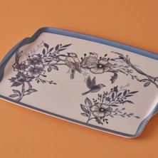 Mavi Melamin Tepsi 42X31 Cm, Zarif ve Dayanıklı Servis Gereci