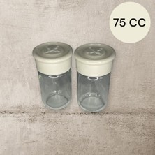 Ecosell Cam Tuzluk 2 Adet Plastik Kapaklı (Kutuludur)- 75 cc