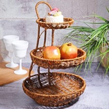 Ecosell Kosova Wicker 3 Katlı Sunumluk
