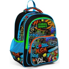 Ecosell Siyah Mavi Grafiti Ilkokul Okul Sırt Çantası - Erkek Çocuk