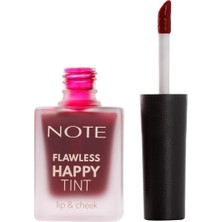 Ecosell Note Flawless Happy Tint Lip & Cheek 02 Wild Cherry Dudak ve Yanak Renklendirici Likit Allık, Mor