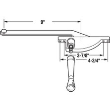 Ecosell Ürünler H 3709 Sağ El Gözyaşı Damlası Tarzı Kanatlı Operatör 22,86 cm L, Kalıp Döküm Çinko, 22,86 Cm, Beyaz