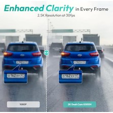 Ecosell 360 Cam G300H Pro 1296P 140° Geniş Açı Akıllı Araç Içi Kamera