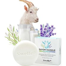 Ecosell Swelle Keçi Sütü Sabunu 110GR Shea Butter Çay Ağacı Lavanta Yüz Maskesi 1 Adet Doğal Katı Sabun Vücut Peelingi Yüz, Siyah Nokta Yüz Maskesi, Yüz Bakımı Güzellik Sabunu