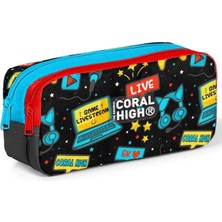 Ecosell Siyah Mavi Gamer Iki Bölmeli Kalem Çantası - Erkek Çocuk