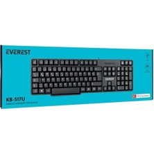 Ecosell KB-517U Siyah 2mt Bakır Kablolu USB Q Standart Klavye