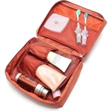 Ecosell Ecoform Su Geçirmez Organizer Seyahat Kozmetik Makyaj Çantası Turuncu