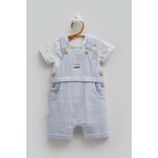 Caramell Free Boy Müslin Salopet  - Mavi - 62-68 cm Mavi