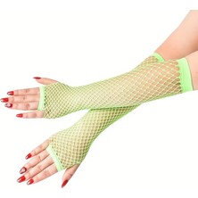 Indispensablely Neon Yeşil File Parmaksız Eldiven 26 cm