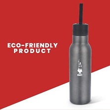 Ecosell - Termal Şişe - 750ML - Koyu Gri Renk - Paslanmaz Çelik - Çift Katmanlı - 12 Saat 24 Saat Soğuk Tutar - Hava Geçirmez Vidalı Kapak Özelliği - Özel Silikon Conta Sayesinde Sızdırmaz Şişe