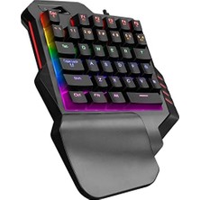 Ecosell Mıracle K1 Siyah USB LED Işıklı Q 35 Tuşlu Multimedya Mini Gaming Oyuncu Klavyesi