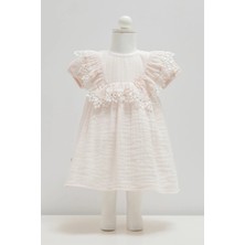 Caramell Smıle Çiçek Detaylı Elibise - Pembe - 62-68 cm Pembe