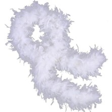 MiraLive Beyaz Renk Kabarık Kalın Otriş Boa Tüy 6 cm Genişlik 180-200 cm Uzunluk