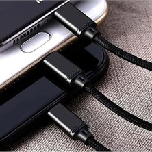 Ecosell 3 In 1 Micro + Type C + Lightning ile Uyumlu 1.15M 2.8A Data ve Şarj Kablosu - RC-131TH