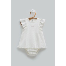 Caramell Hello Gırl Fırfır Detaylı Romper - Ekru - 68-74 cm Ekru