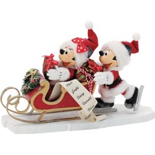 Ecosell Department 56 Possible Dreams ve Minnie Mouse Buz Üzerinde Eğlenceli Heykelcik, 18,7 Cm, Çok Renkli