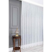 Ecosell Ev Depo Taç Ekstraforlu Tül Perde Tek Kanat ORMETUL41248EKSTRFR, Ekru, 140 x 250